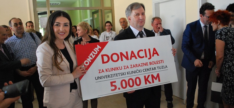 Konzum donirao 5.000 KM za nastavak adaptacije Klinike za zarazne bolesti u Tuzli