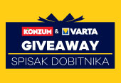 Konzum i VARTA - Spisak dobitnika Giveaway