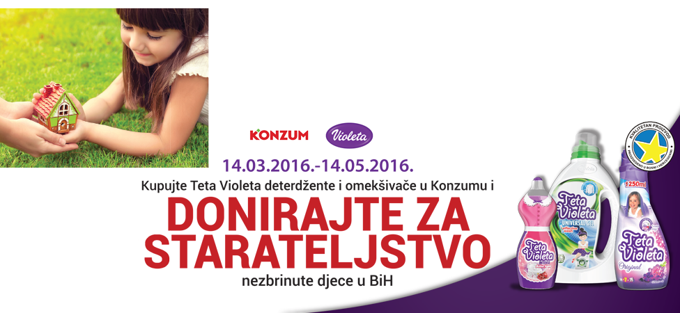 Konzum i Violeta pomažu domove za djecu bez roditeljskog staranja u BiH