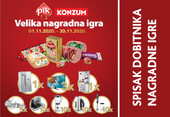 PIK VRBOVEC i KONZUM nagradna igra - spisak dobitnika