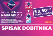 Spisak dobitnika Konzum i Libresse Vas nagrađuju!